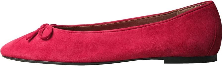 Next Dames N. Premium suède ballerina's met leren franjes Rood