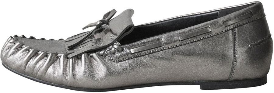 Next Dames N.Premium Ruched Leather Loafers Metallic