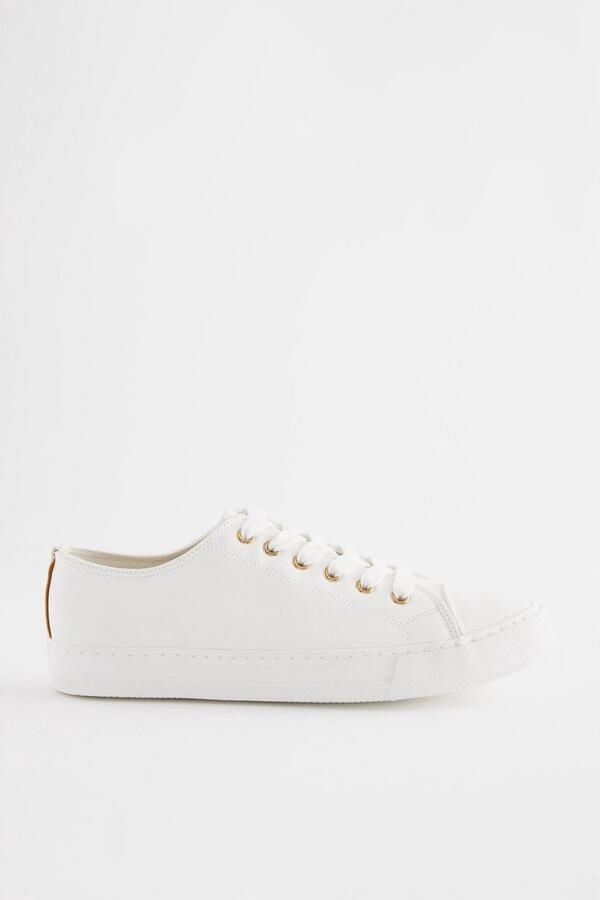 Next Dames Patent baseballschoenen met extra brede pasvorm Wit
