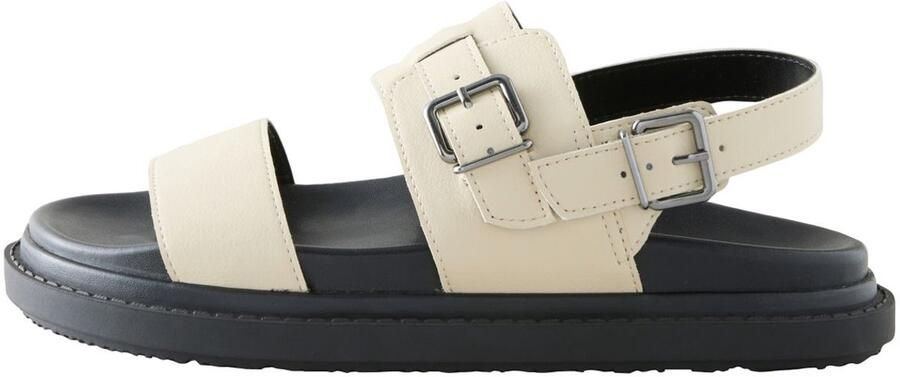 Next Dames Sandalen met dik voetbed en gespdetail Wit