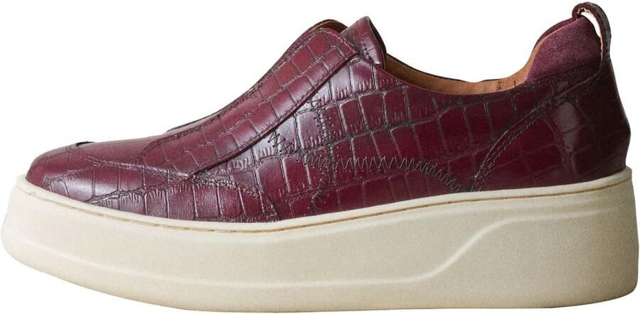 Next Dames Signature leren sneakers met dikke sleehak en plateauzool Rood