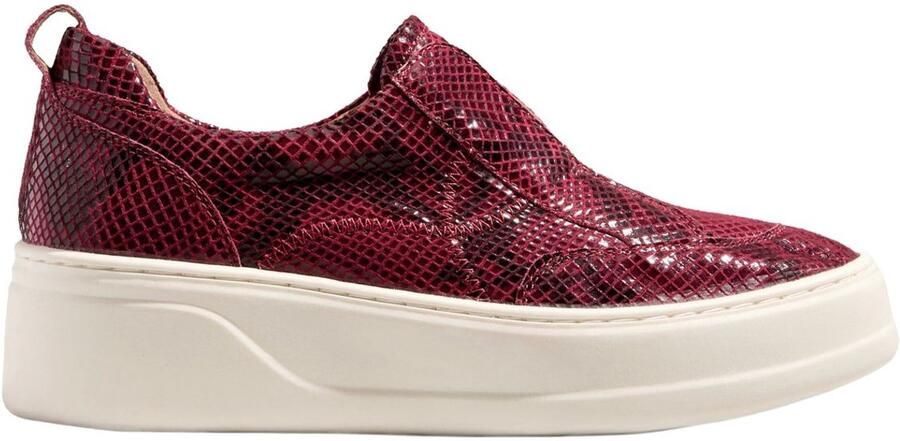 Next Dames Signature leren sneakers met dikke sleehak en plateauzool Rood