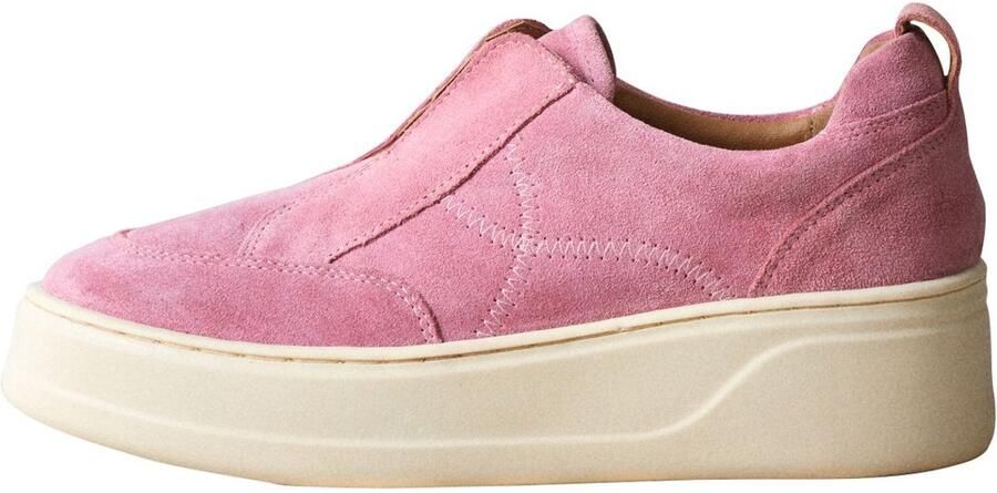 Next Dames Signature leren sneakers met dikke sleehak en plateauzool Roze