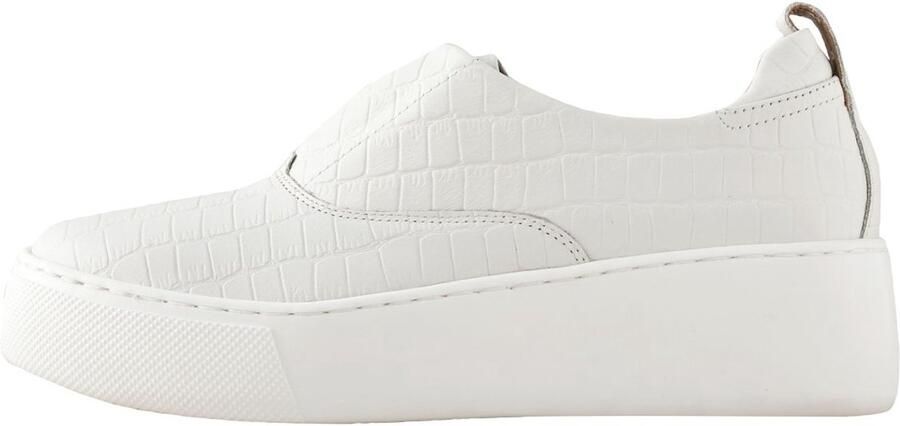 Next Dames Signature leren sneakers met dikke sleehak en plateauzool Wit