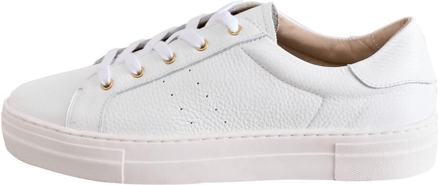 Next Dames Signature Premium leren sneakers met veters Wit