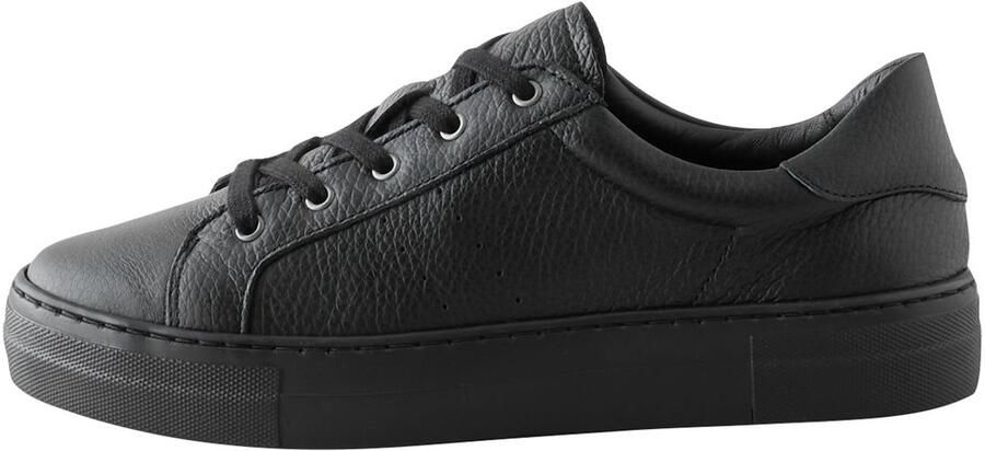 Next Dames Signature Premium leren sneakers met veters Zwart