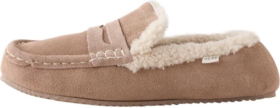 Next Dames Suède moccasinpantoffels Bruin