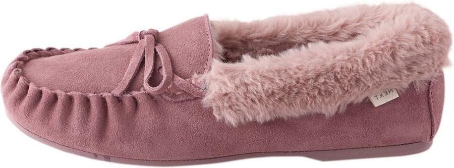 Next Dames Suède moccasinpantoffels Roze