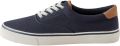 Next Heren Canvas CVO sneakers Blauw - Karamel Navy/Bruin/Wit