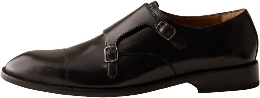 Next Heren Dubbele monkschoenen met Signature leren zool Zwart