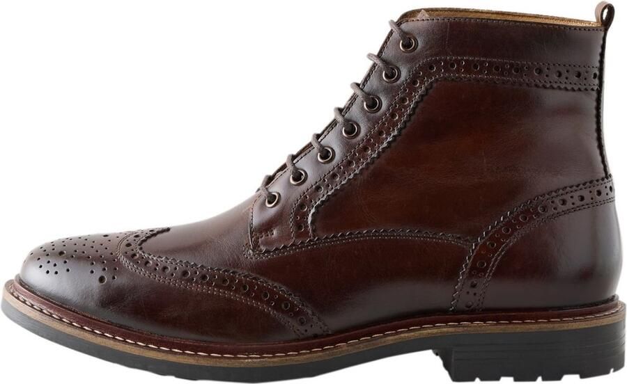 Next Heren Leren brogue laarzen Bruin