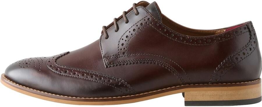 Next Heren Leren brogues met contrasterende zool Bruin