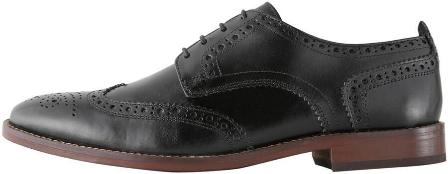 Next Heren Leren brogues met contrasterende zool Zwart