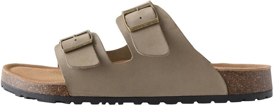 Next Heren Leren sandalen met twee gespen Naturel