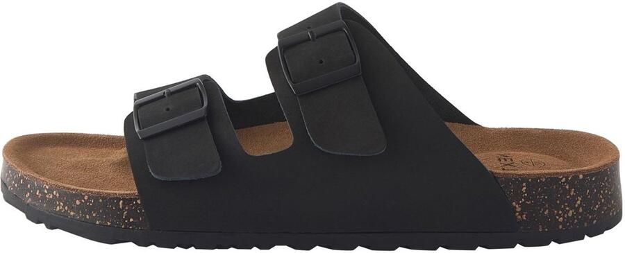 Next Heren Leren sandalen met twee gespen Zwart