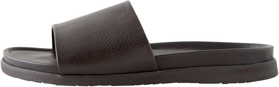Next Heren Leren slippersandalen Bruin