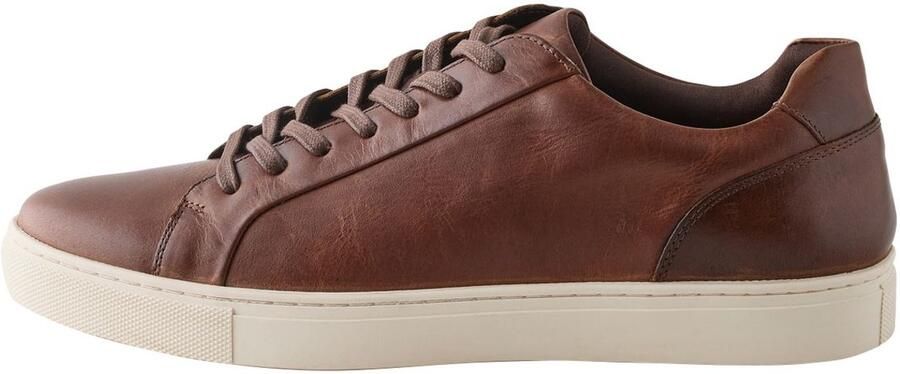 Next Heren Leren smart casual sneakers met brede pasvorm Bruin