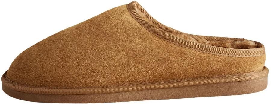 Next Heren Met imitatiebont gevoerde Signature suède pantoffelmuiltjes Bruin