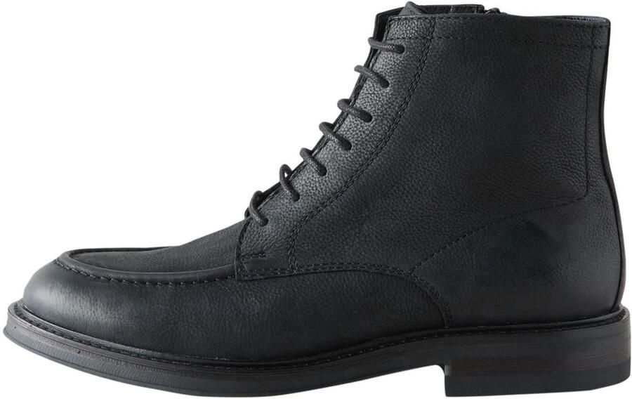 Next Heren Nette leren laarzen Zwart
