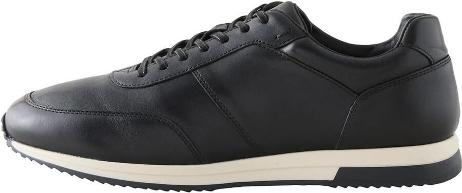 Next Heren Nette leren sneakers Zwart