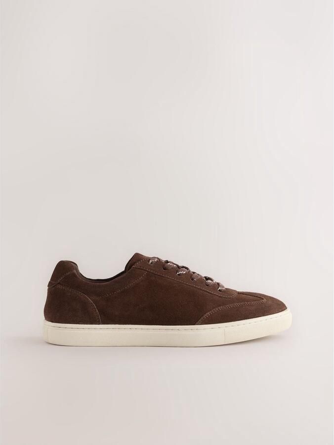 Next Heren Nette suède sneakers Bruin