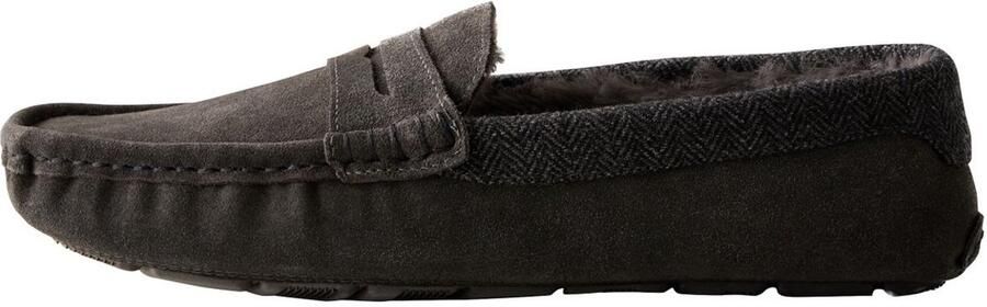 Next Heren Signature suède moccasinpantoffels Grijs
