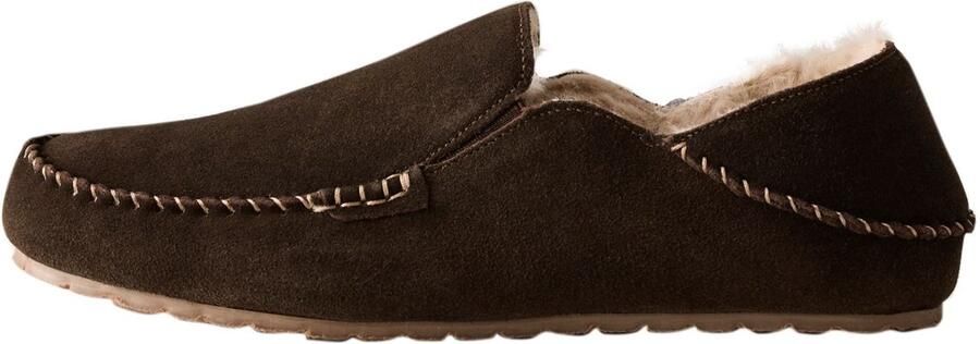 Next Heren Signature suède pantoffels met naden Bruin