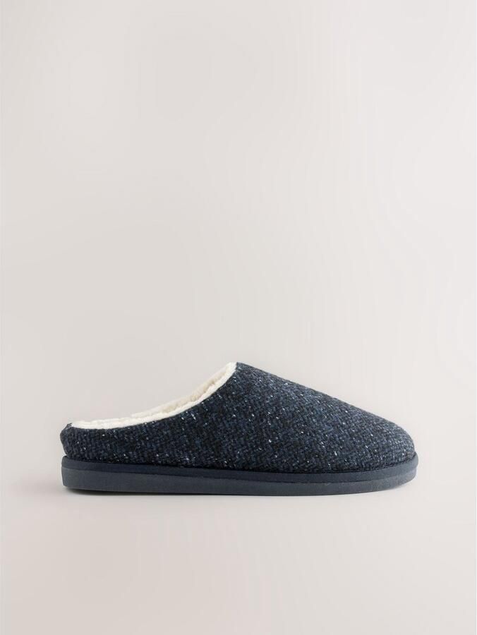 Next Heren Zachte pantoffels met borgvoering Blauw
