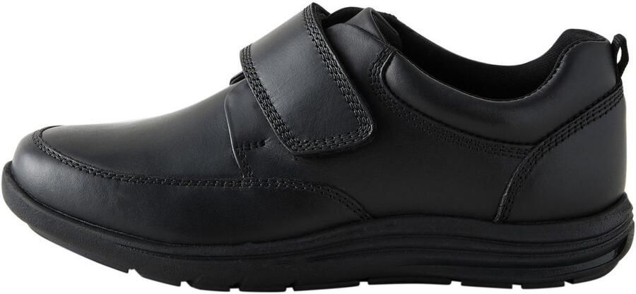 Next Jongens 1 paar leren schoolschoenen met klittenbandsluiting brede pasvorm (G) Zwart