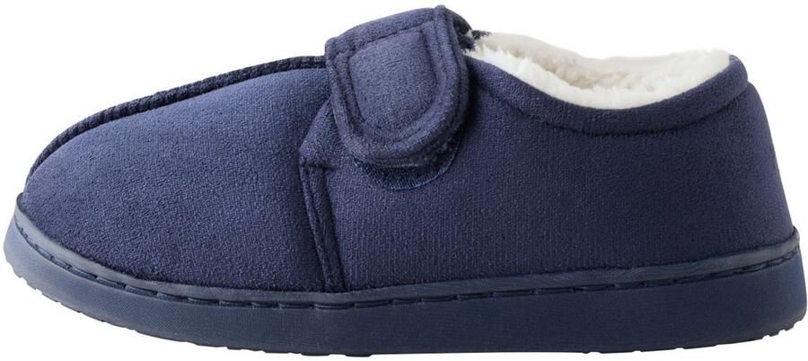 Next Jongens Gevoerde warme pantoffels met voetbed en klittenbandsluiting Blauw