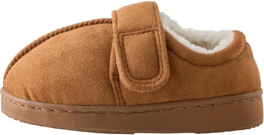 Next Jongens Gevoerde warme pantoffels met voetbed en klittenbandsluiting Bruin