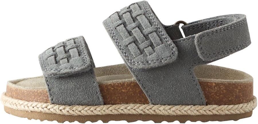 Next Jongens Geweven suède sandalen met klittenbandsluiting Grijs