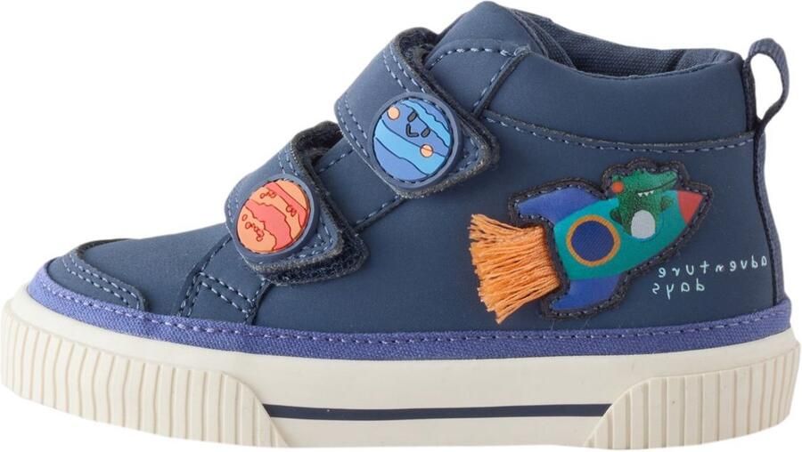Next Jongens Hoge sneakers met klittenbandsluiting en brede pasvorm (G) Blauw