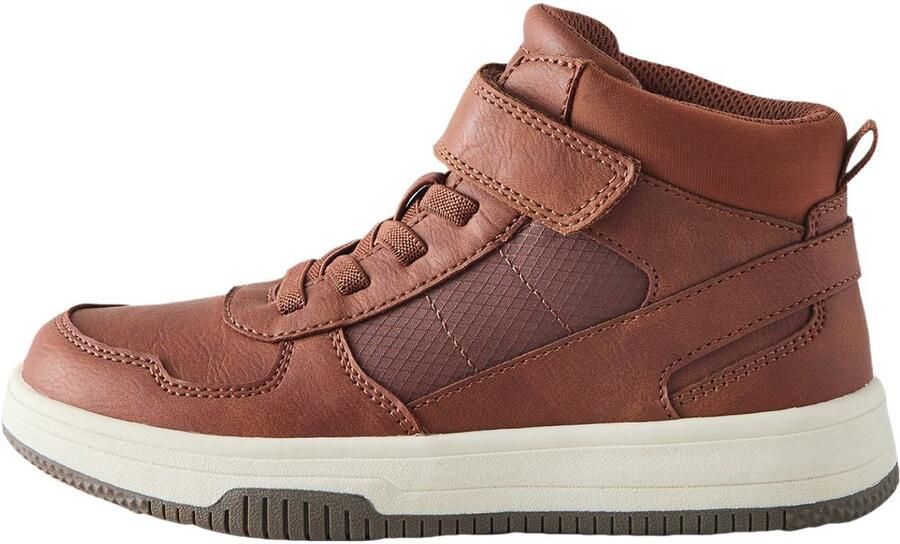 Next Jongens Hoge sneakers met klittenbandsluiting en elastische veters Bruin