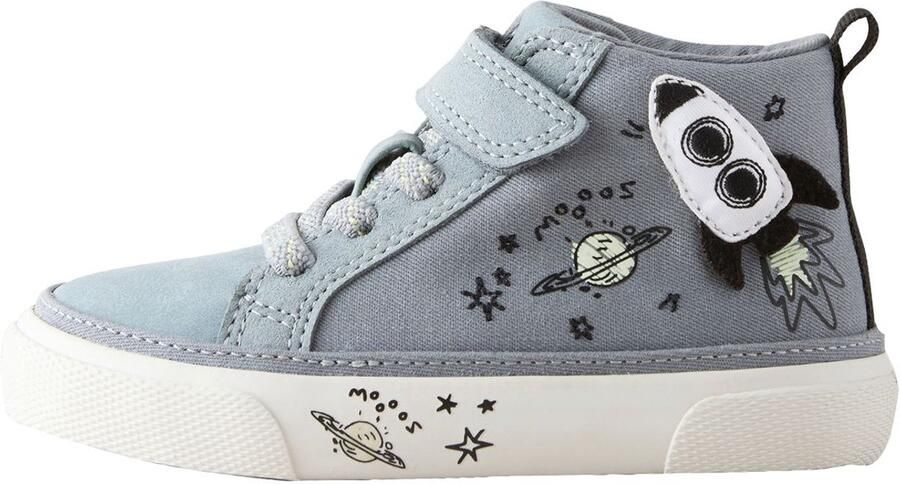 Next Jongens Hoge sneakers met klittenbandsluiting en elastische veters Grijs