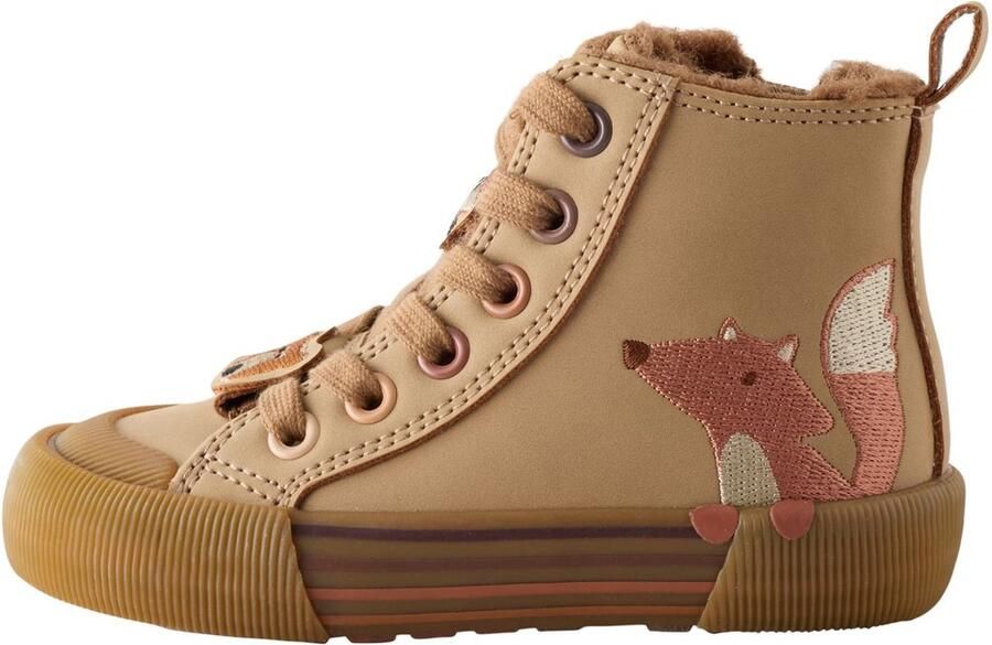 Next Jongens Hoge sneakers met ritssluiting en brede pasvorm (G) Lichtbruin