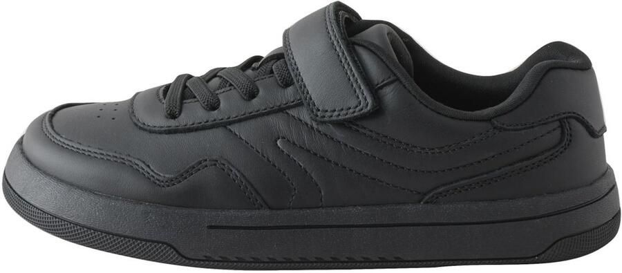 Next Jongens Leren Barefoot Touch schoolschoenen met elastische vetersluiting Zwart