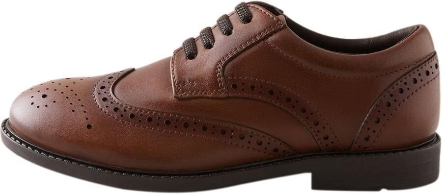 Next Jongens Leren brogues met elastische veters Bruin