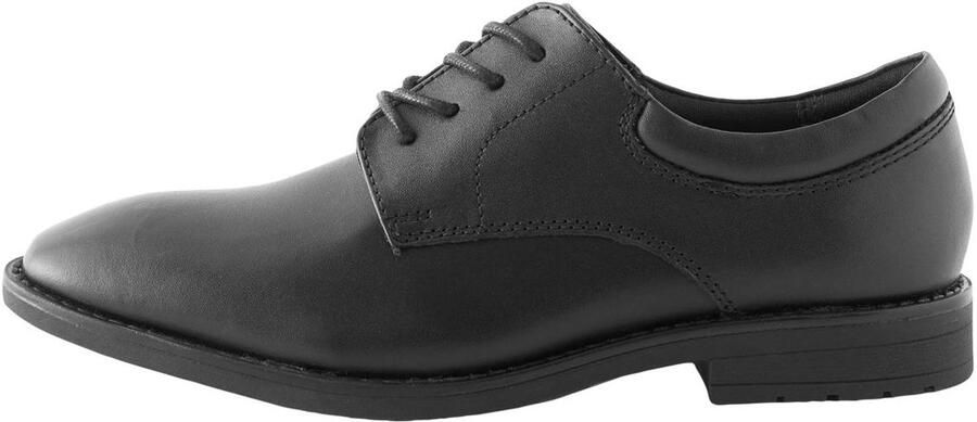 Next Jongens Leren effen schoolschoenen met veters Zwart
