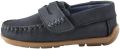 Next Jongens Leren instappers met drukknopen brede pasvorm (G) Blauw - Navy