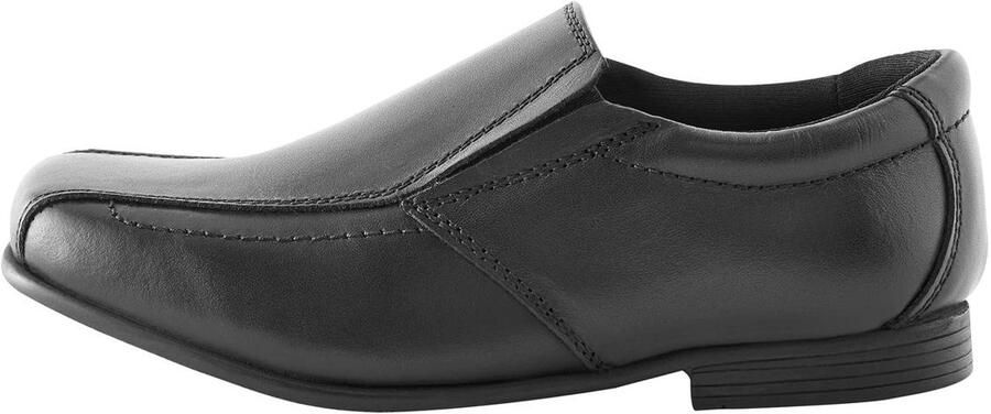 Next Jongens Leren loafers voor school met brede pasvorm (G) Zwart