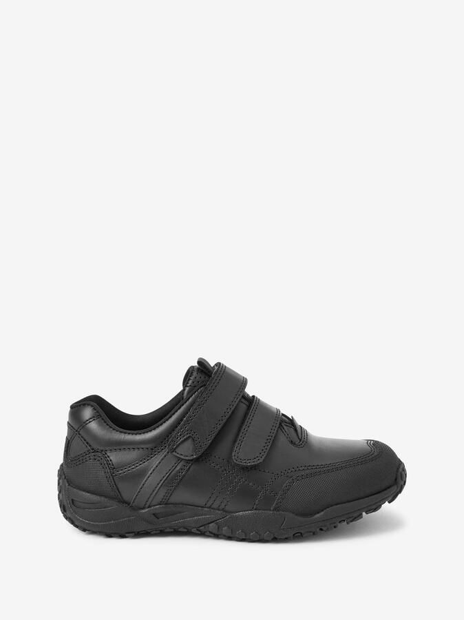 Next Jongens Leren schoenen met klittenbandsluiting brede pasvorm (G) Zwart