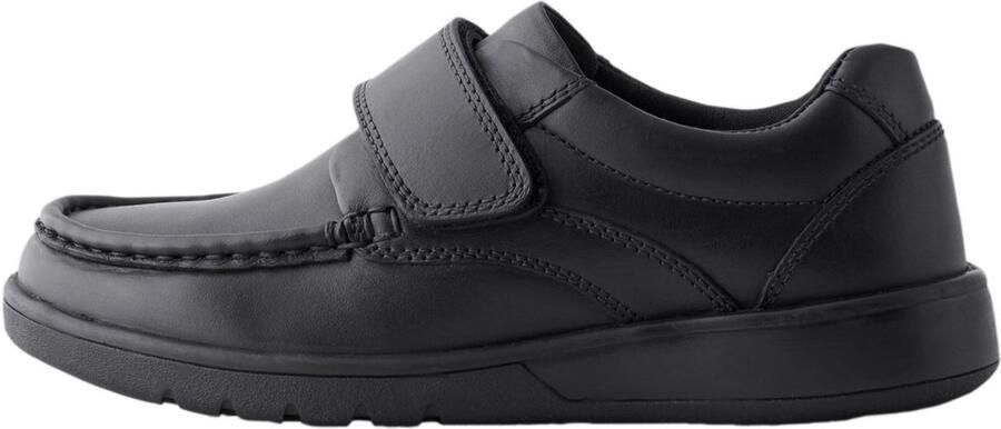 Next Jongens Leren schoenen voor school met klittenbandsluiting Zwart