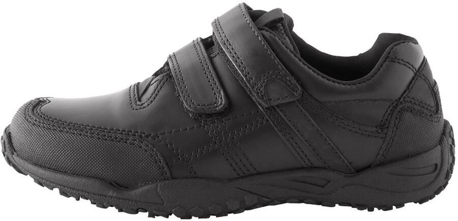 Next Jongens Leren schoenen voor school met klittenbandsluiting extra brede pasvorm (H) Zwart
