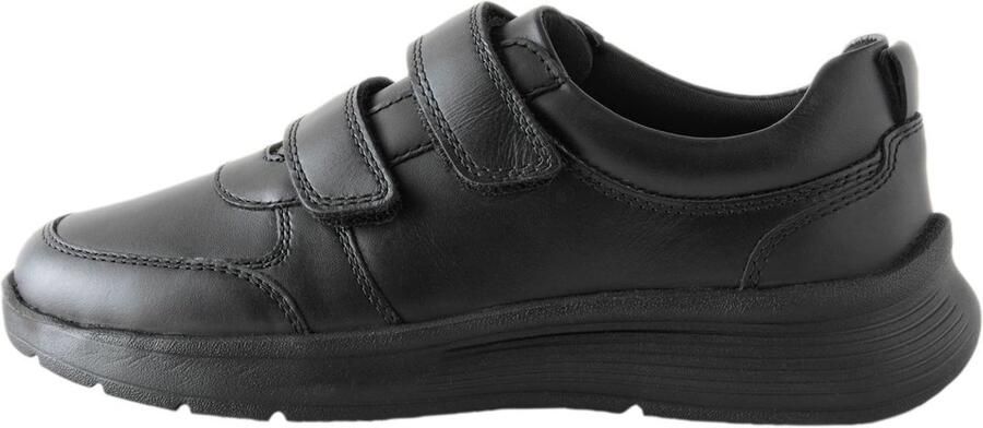 Next Jongens Leren schoenen voor school met klittenbandsluiting Zwart