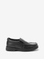 Next Jongens Leren schoolloafers met brede pasvorm (G) Zwart - Zwart