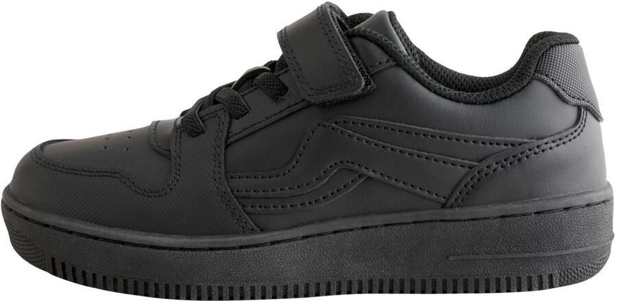 Next Jongens Leren schoolschoenen met elastische vetersluiting en brede pasvorm (G) Zwart