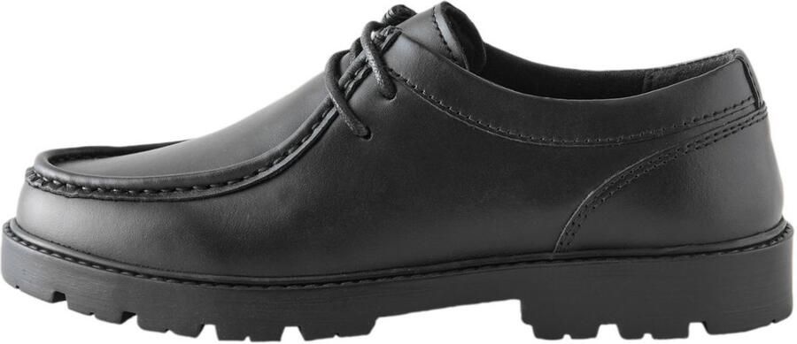 Next Jongens Leren schoolschoenen met veters en schort Zwart