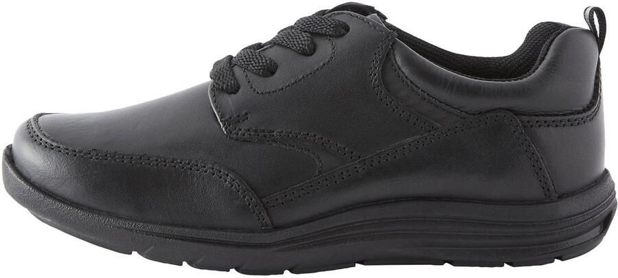 Next Jongens Leren schoolschoenen met veters en wijde pasvorm (G) Zwart