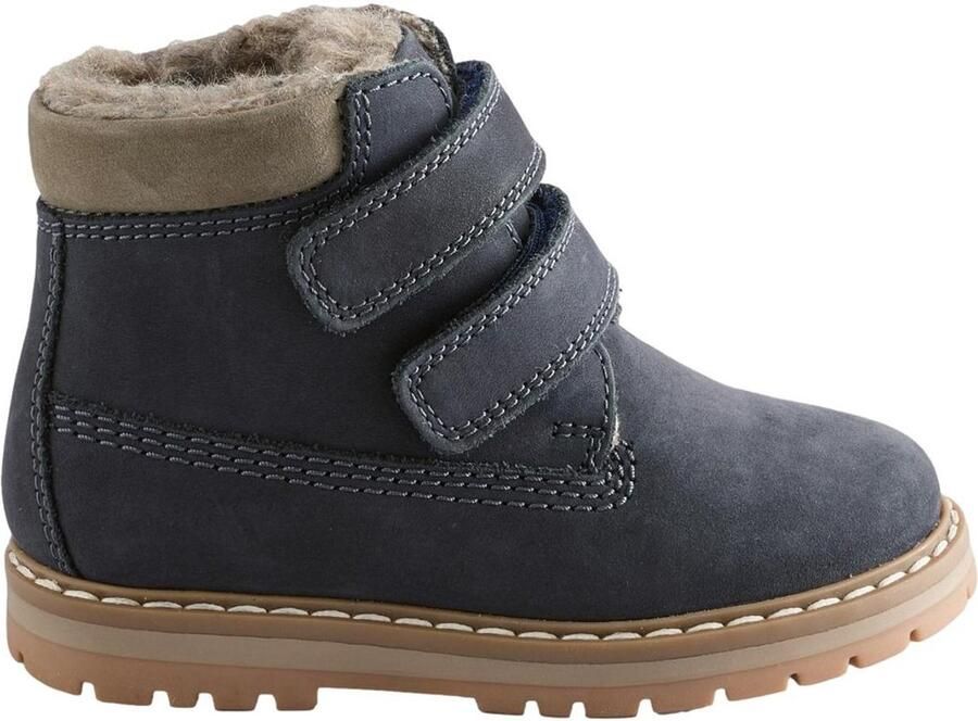 Next Jongens Leren thermische Thinsulate-gevoerde werklaarzen met brede pasvorm en klittenbandsluiting (G) Blauw